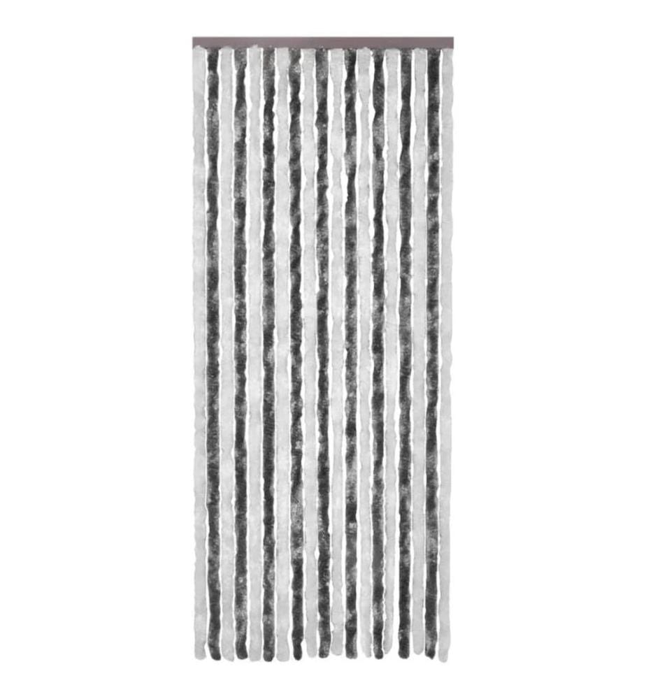 Insektenschutz-Vorhang Grau und Weiss 56x200 cm Chenille