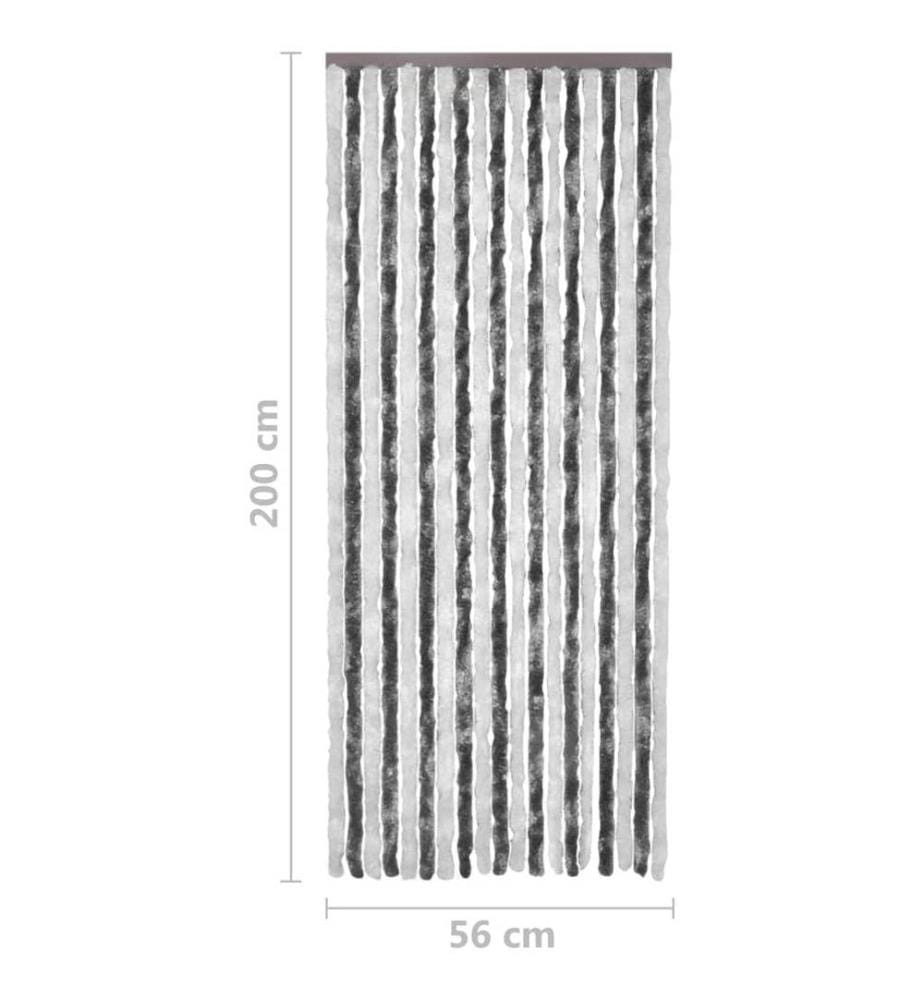 Insektenschutz-Vorhang Grau und Weiss 56x200 cm Chenille