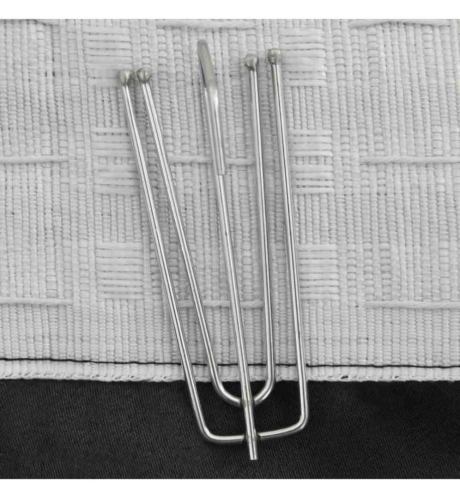 Rideaux occultants aspect lin crochet 2pcs Anthracite 140x175cm
