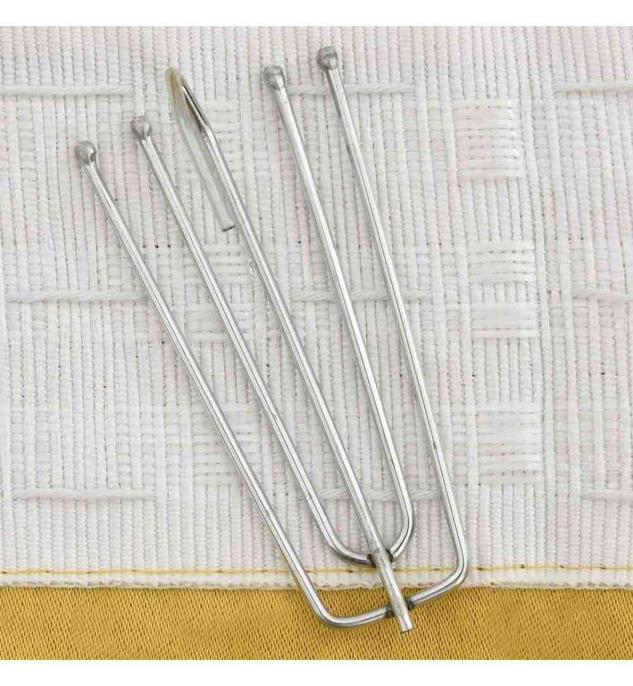 Rideaux occultants aspect lin et crochets 2 pcs Jaune 140x175cm