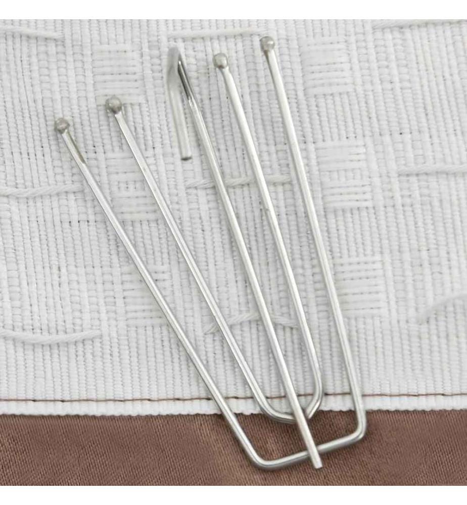 Rideaux occultants aspect lin et crochets 2 pcs Taupe 140x225cm