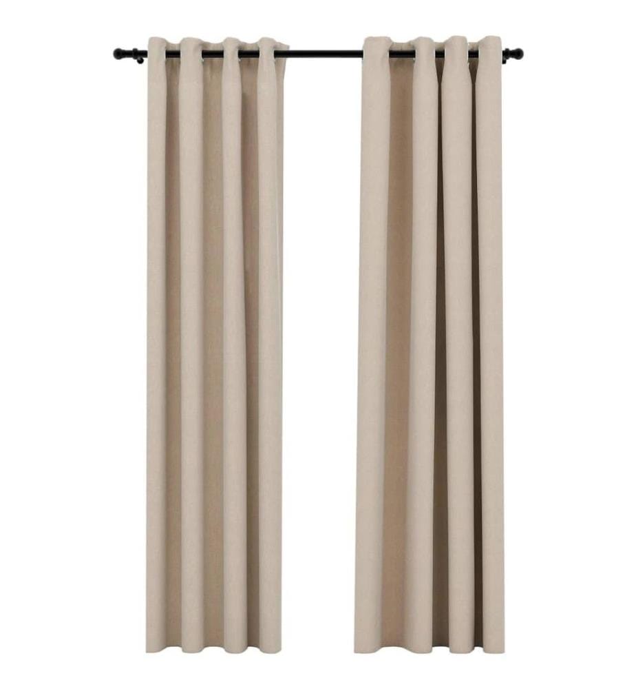 Verdunkelungsvorhänge Ösen Leinenoptik 2 Stk. Beige 140x245 cm