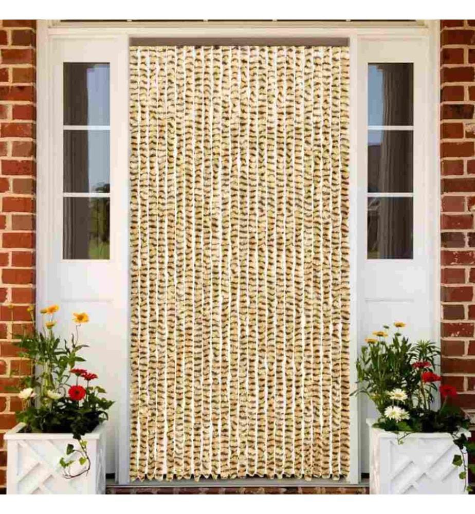 Insektenschutz-Vorhang Beige und Braun 100x220 cm Chenille