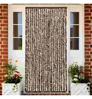 Insektenschutz-Vorhang Braun und Weiss 90x220 cm Chenille