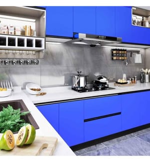 Selbstklebende Möbelfolie Hochglanz-Blau 500x90 cm PVC