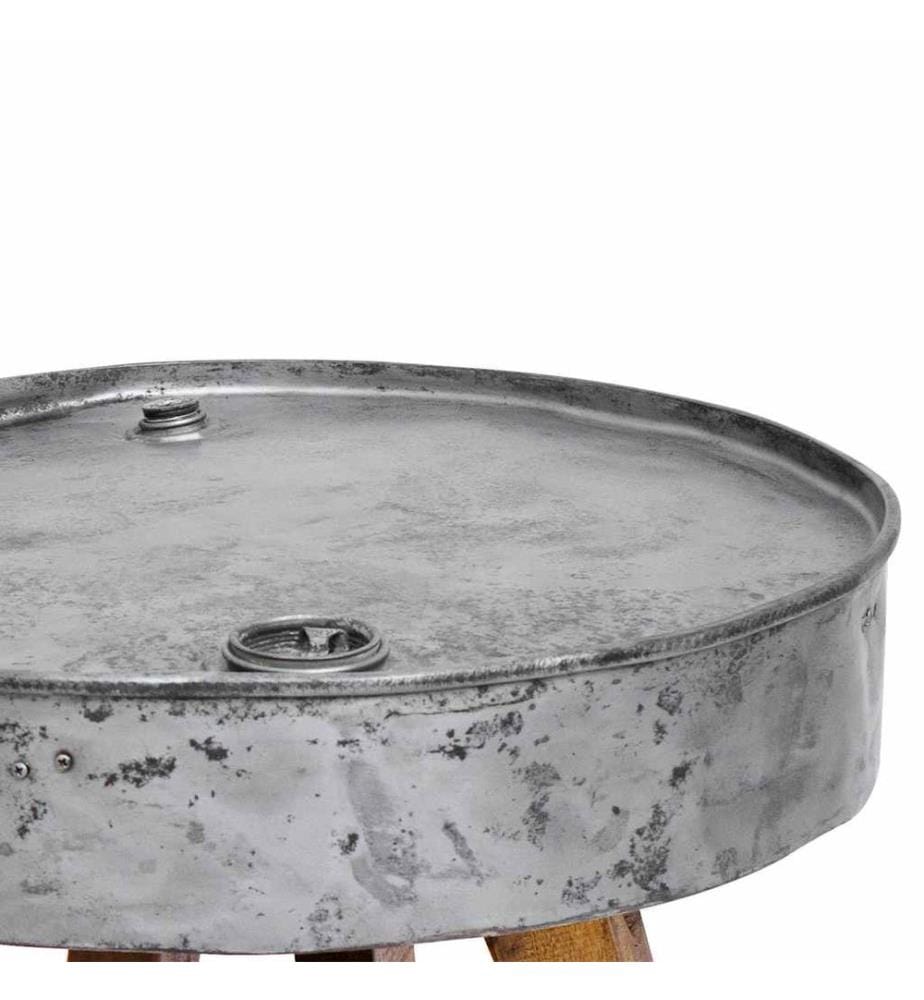 Couchtisch Gemischtes Altholz 60x45 cm Silbern