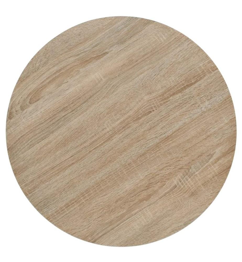 Bistrotisch MDF und Stahl Rund 60 x 75 cm Eichenoptik