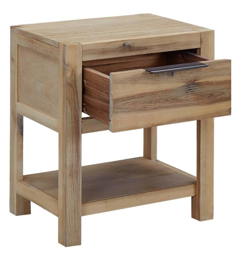 Nachttisch mit Schublade 40x30x48 cm Akazie Massivholz