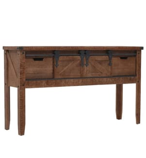 Konsolentisch Tannenholz Massiv 131x35,5x75 cm Braun