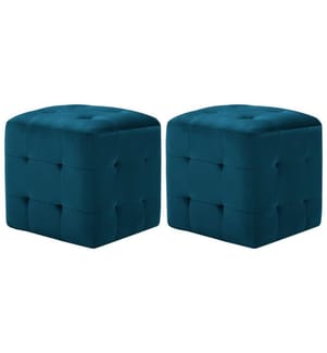 Nachttische 2 Stk. Blau 30×30×30 cm Samtstoff