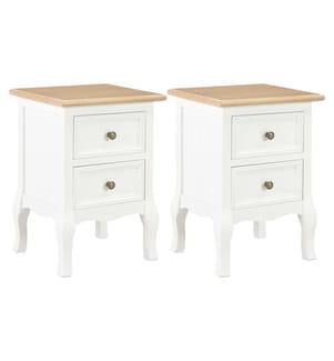 Nachttische 2 Stk. Weiss 35x30x49 cm MDF