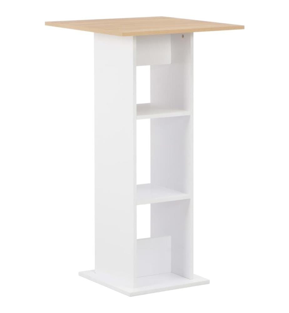 Bartisch Weiss und Sonoma-Eiche 60x60x110 cm