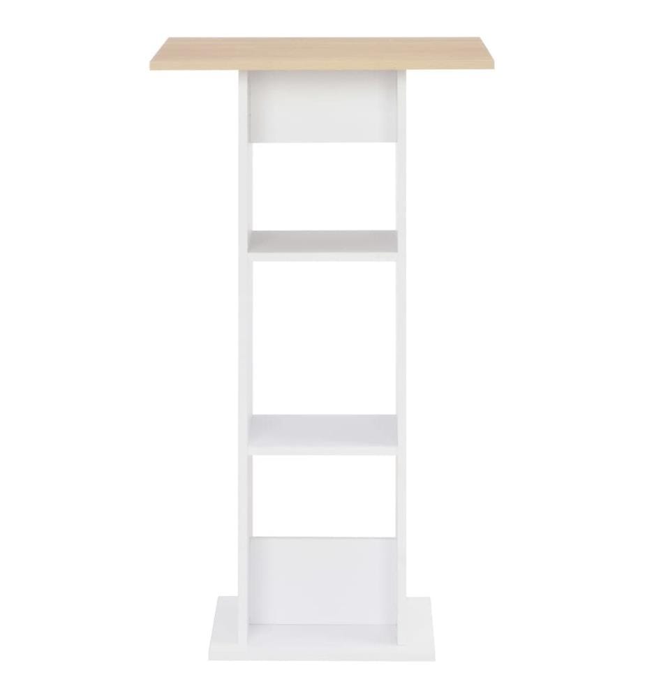 Bartisch Weiss und Sonoma-Eiche 60x60x110 cm