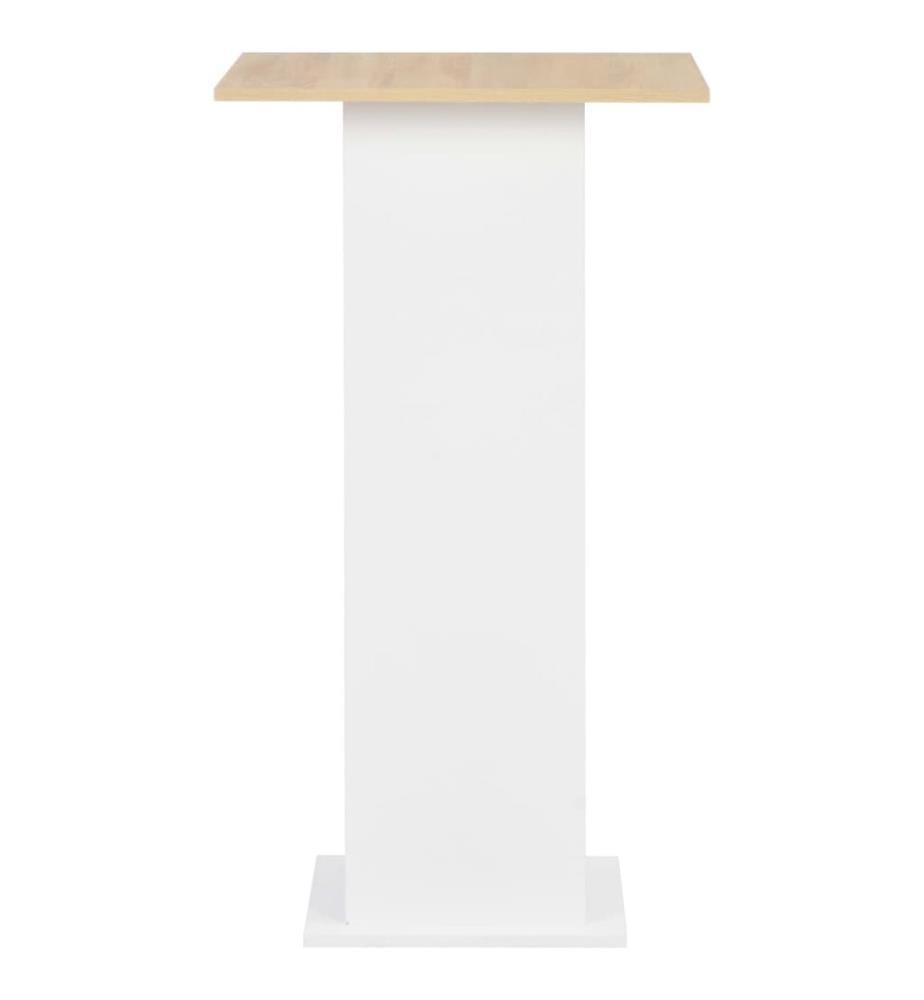 Bartisch Weiss und Sonoma-Eiche 60x60x110 cm