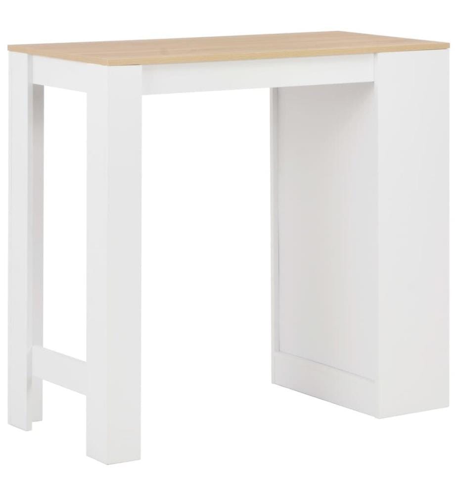 Bartisch mit Regal Weiss 110x50x103 cm