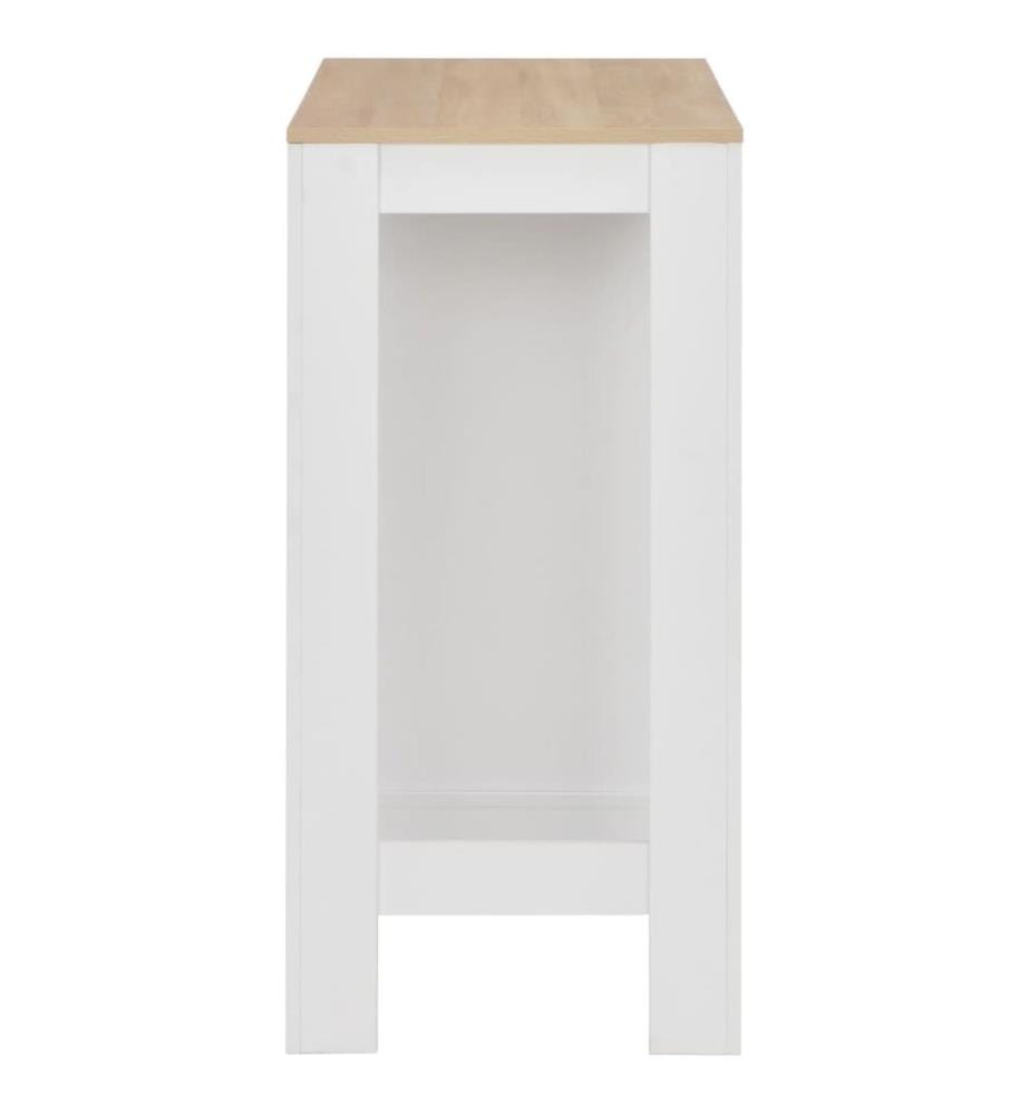 Bartisch mit Regal Weiss 110x50x103 cm