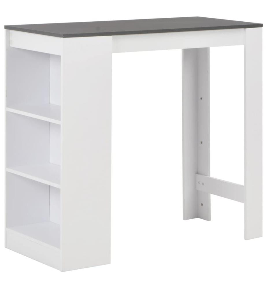 Bartisch mit Regal Weiss 110x50x103 cm