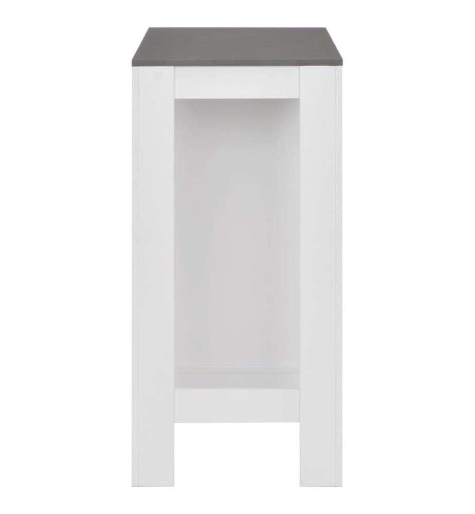 Bartisch mit Regal Weiss 110x50x103 cm