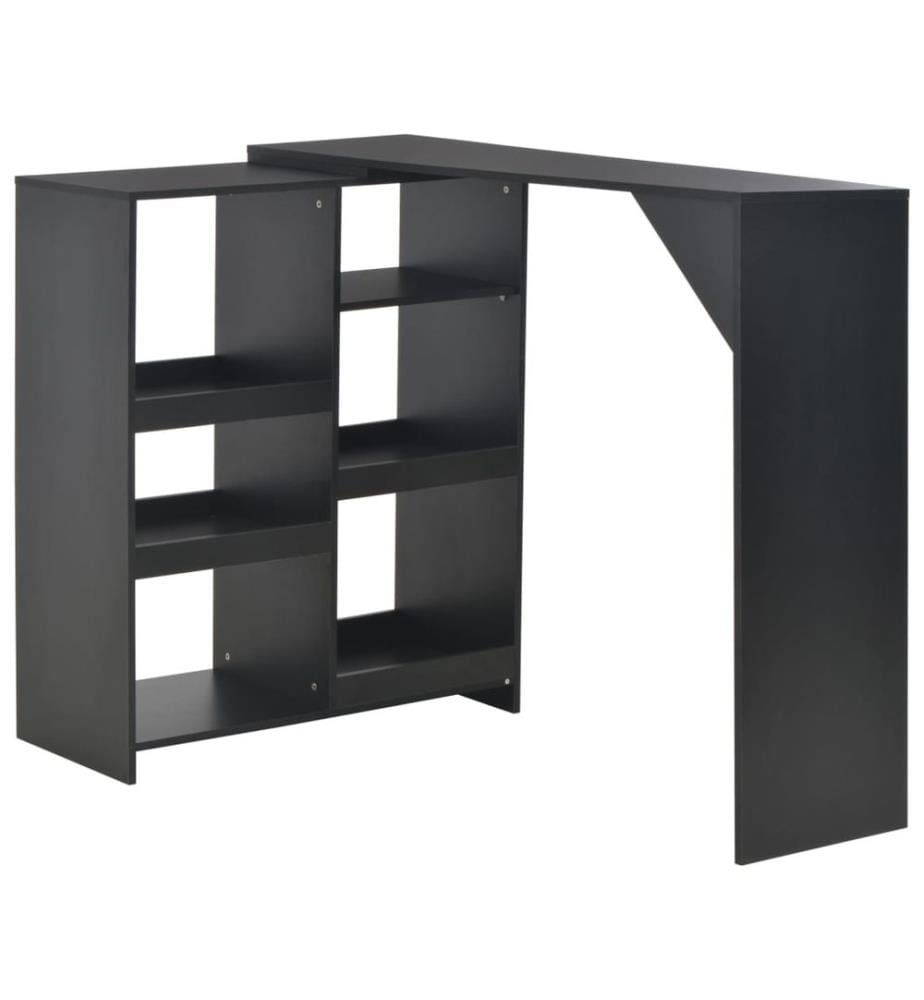Bartisch mit Beweglichem Regal Schwarz 138x39x110 cm