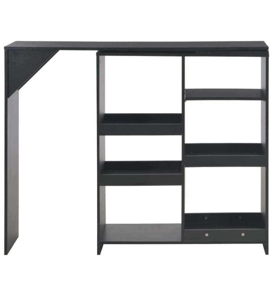Bartisch mit Beweglichem Regal Schwarz 138x39x110 cm