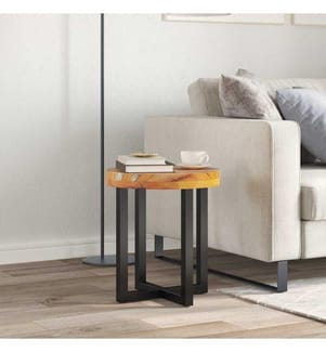 Couchtisch 40 x 45 cm Massivholz Teak und Polyresin