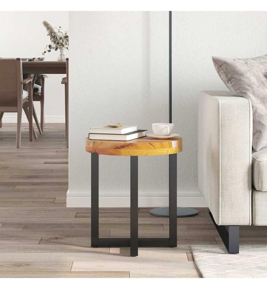 Couchtisch 40 x 45 cm Massivholz Teak und Polyresin