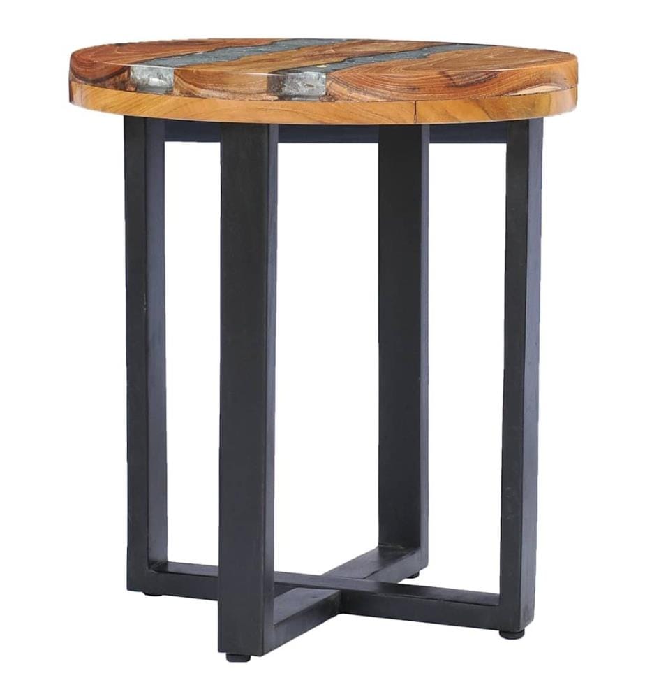 Couchtisch 40 x 45 cm Massivholz Teak und Polyresin