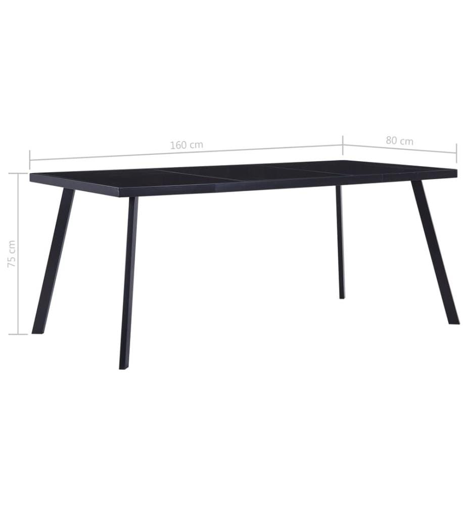 Esstisch Schwarz 160 x 80 x 75 cm Hartglas