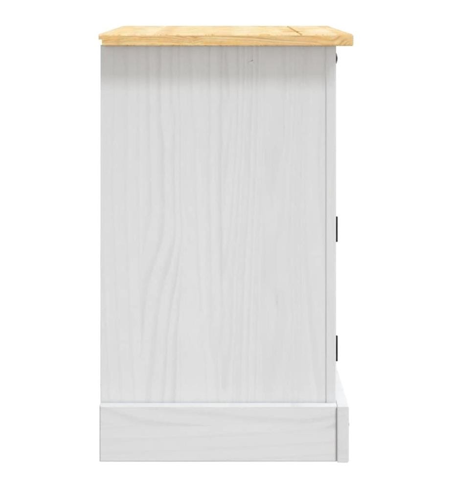 Nachttisch im Mexiko-Stil Corona Kiefernholz Weiss 53x39x67 cm