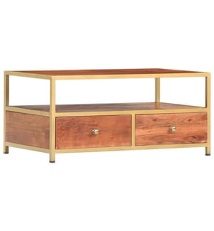 Couchtisch 90 x 50 x 40 cm Massivholz Akazie