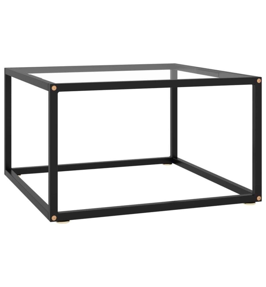 Couchtisch Schwarz mit Hartglas 60x60x35 cm