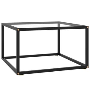 Couchtisch Schwarz mit Hartglas 60x60x35 cm