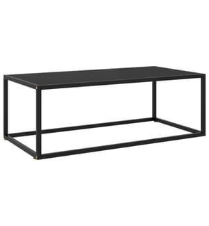 Table basse Noir avec verre noir 100x50x35 cm