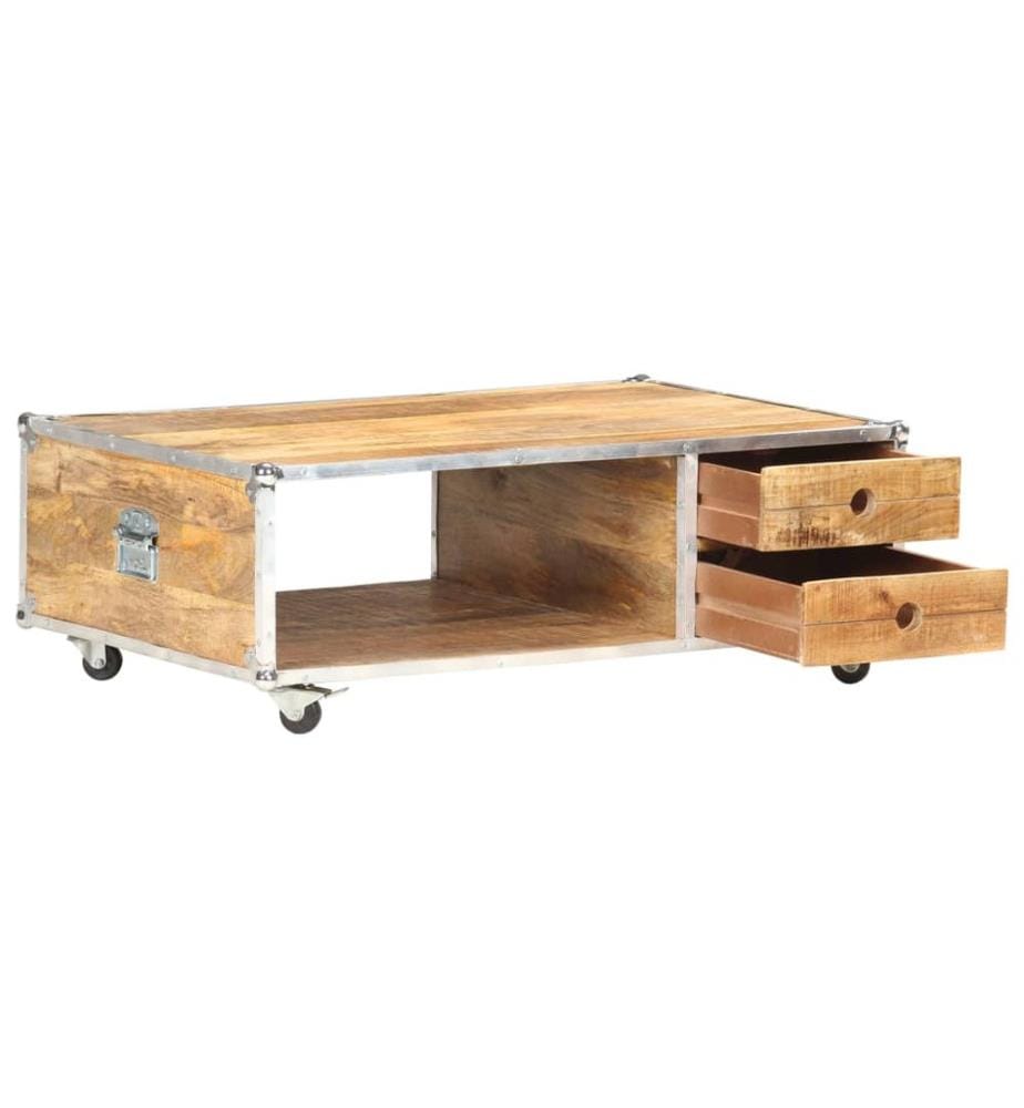 Table basse 89x59x33 cm Bois massif de manguier brut