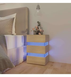LED-Nachttisch Sonoma-Eiche 45x35x67 cm Holzwerkstoff