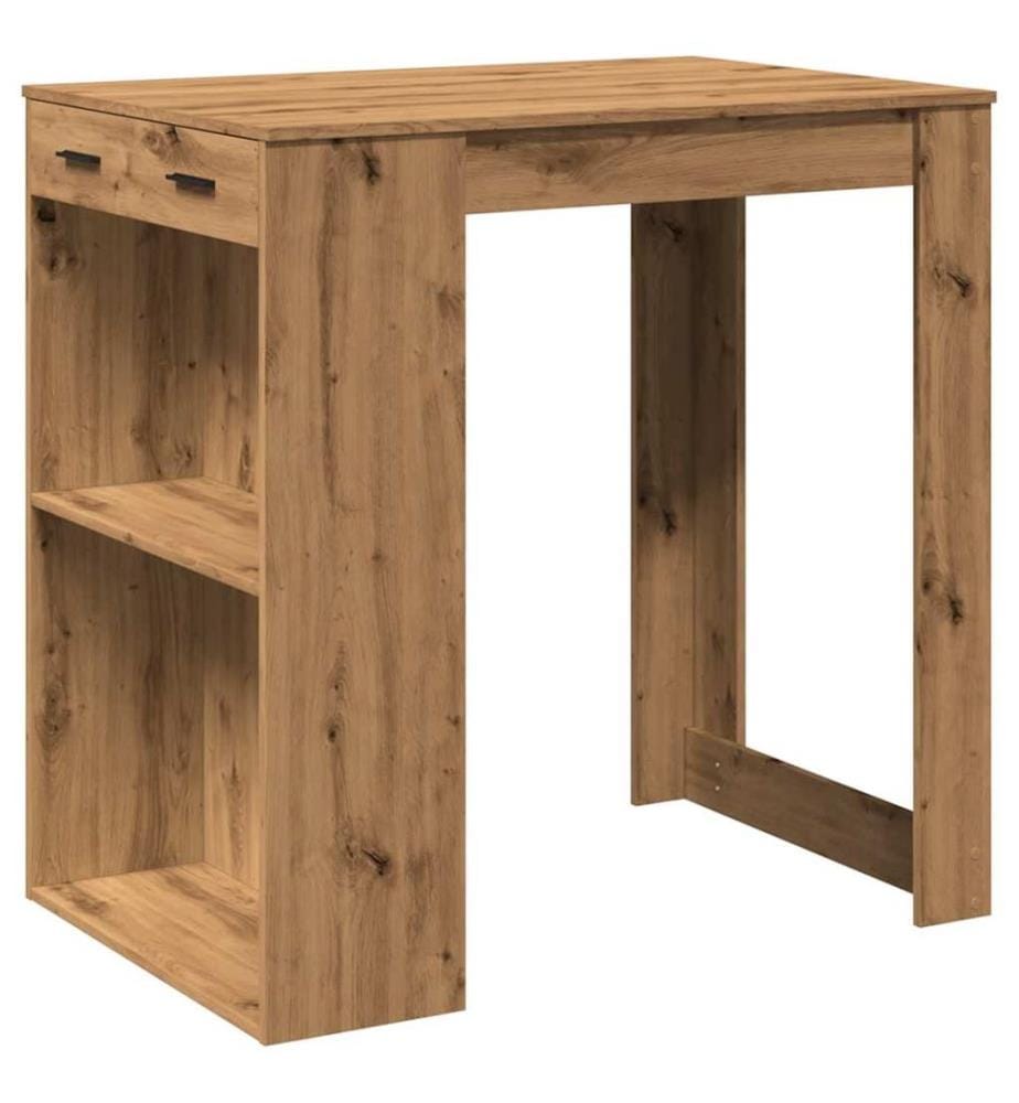 Table de bar chêne artisanal 102x70x103,5 cm bois d'ingénierie