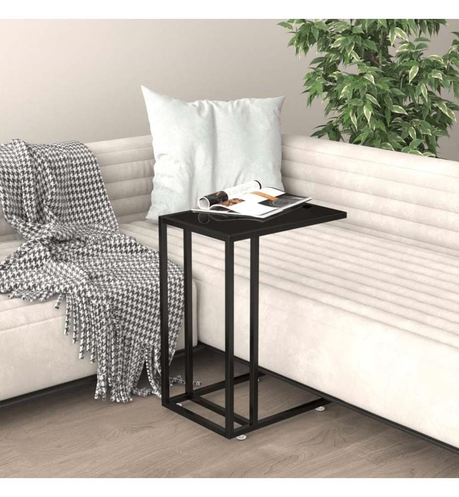 Computer-Beistelltisch Schwarz 50x35x65 cm Hartglas