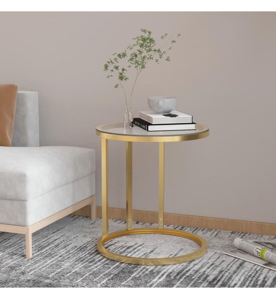 Beistelltisch Golden und Transparent 45 cm Hartglas