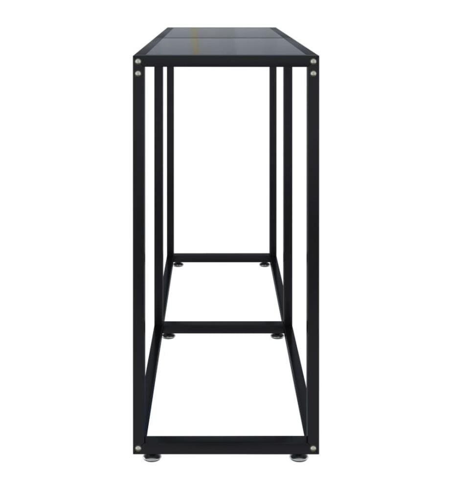 Table console Noir 140x35x75,5 cm Verre trempé