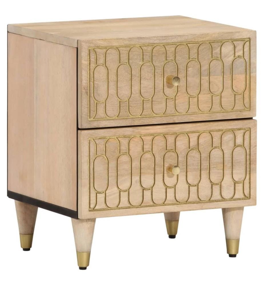 Tables de chevet 2 pcs 40x33x46 cm Bois de manguier solide