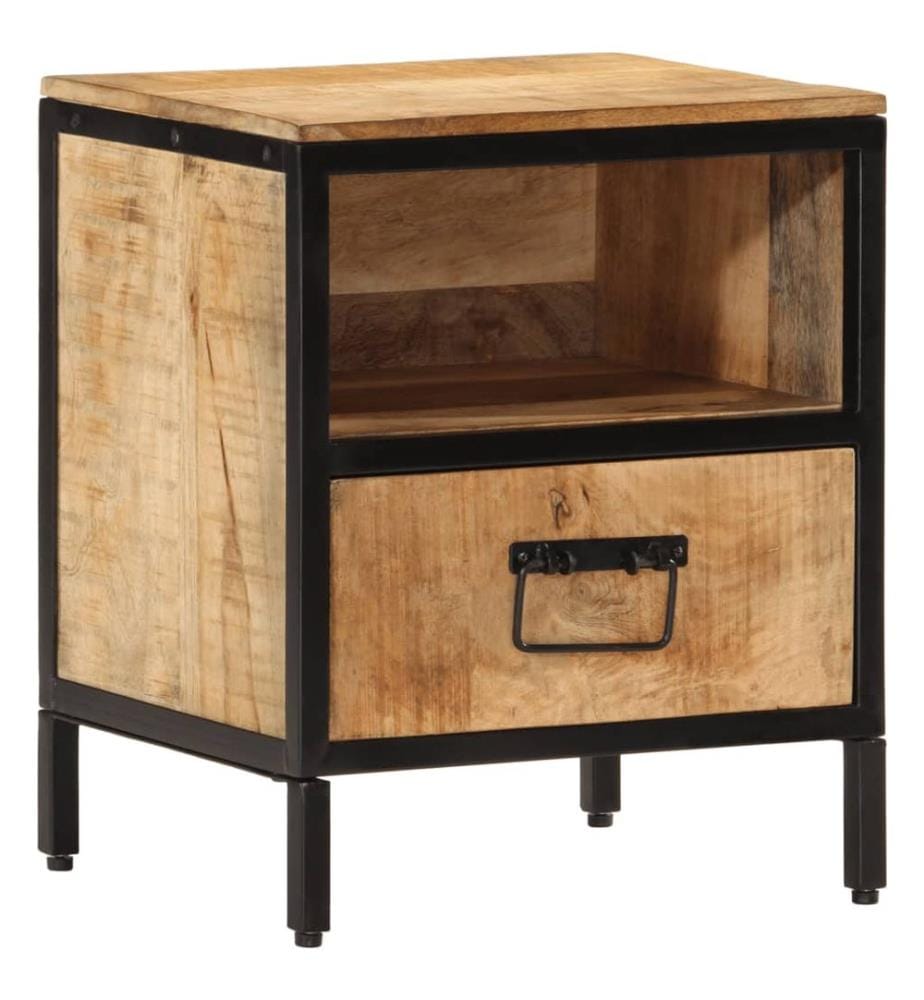 Table de chevet 40x35x50 cm bois de manguier massif