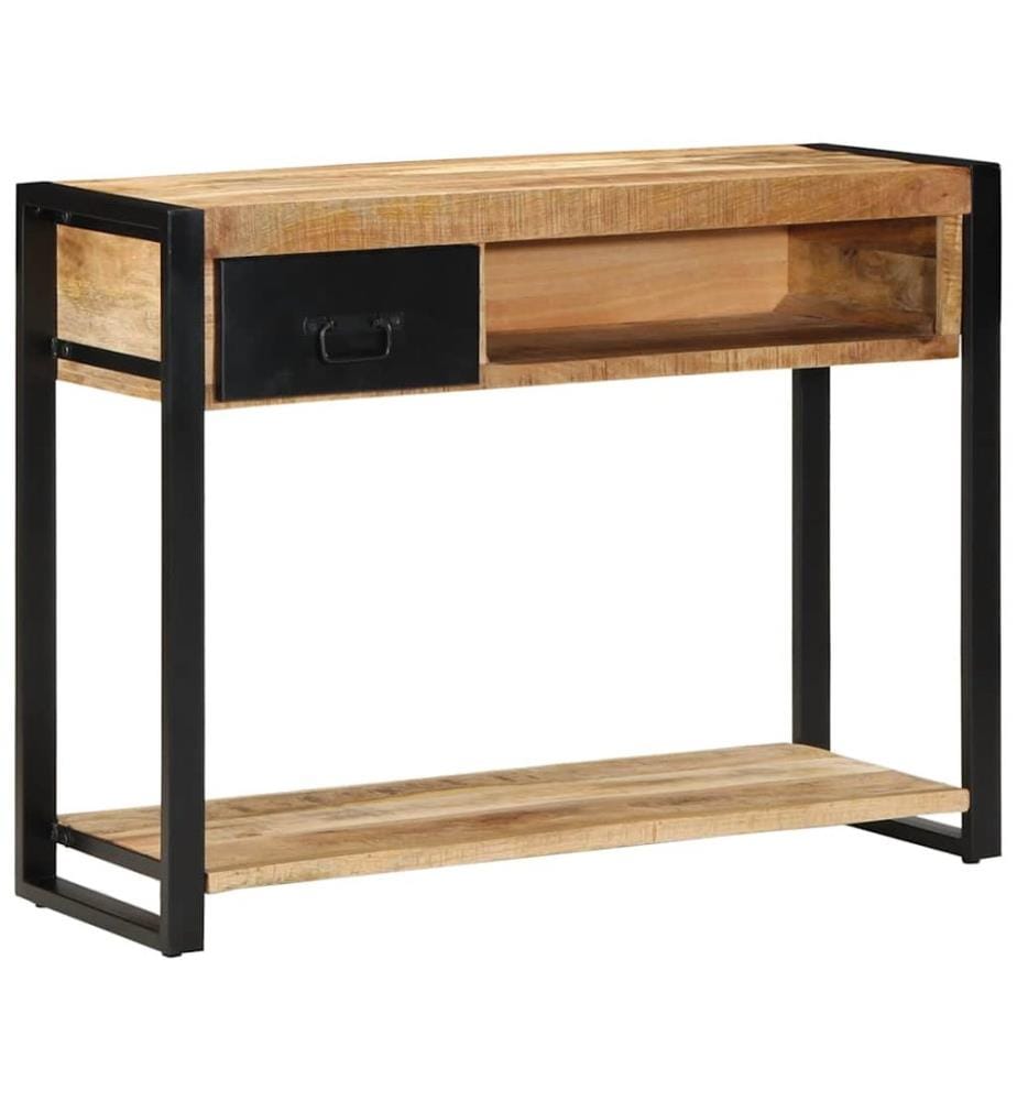 Table console 100x35x75 cm bois de manguier massif brut