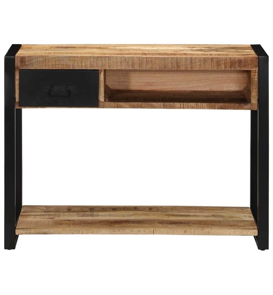 Table console 100x35x75 cm bois de manguier massif brut