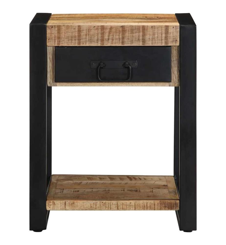 Table d'appoint 40x40x50 cm bois massif de manguier brut