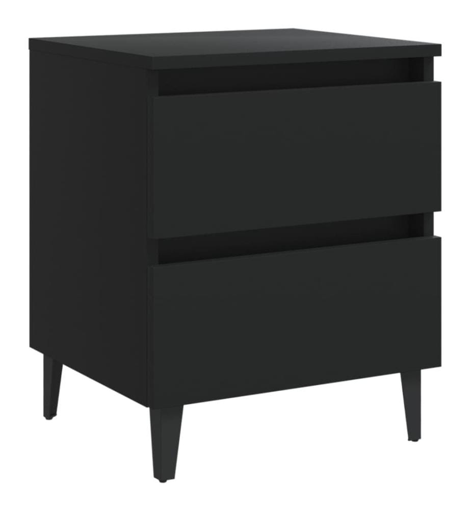 Tables de chevet 2 pcs noir 40x35x50 cm bois d'ingénierie