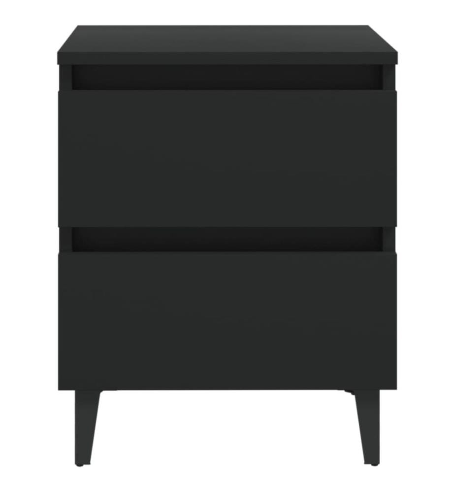 Tables de chevet 2 pcs noir 40x35x50 cm bois d'ingénierie