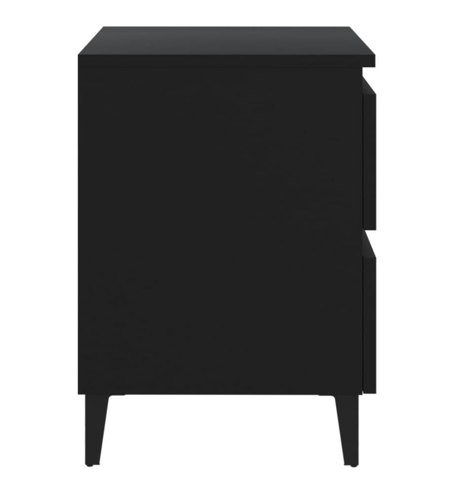 Tables de chevet 2 pcs noir 40x35x50 cm bois d'ingénierie