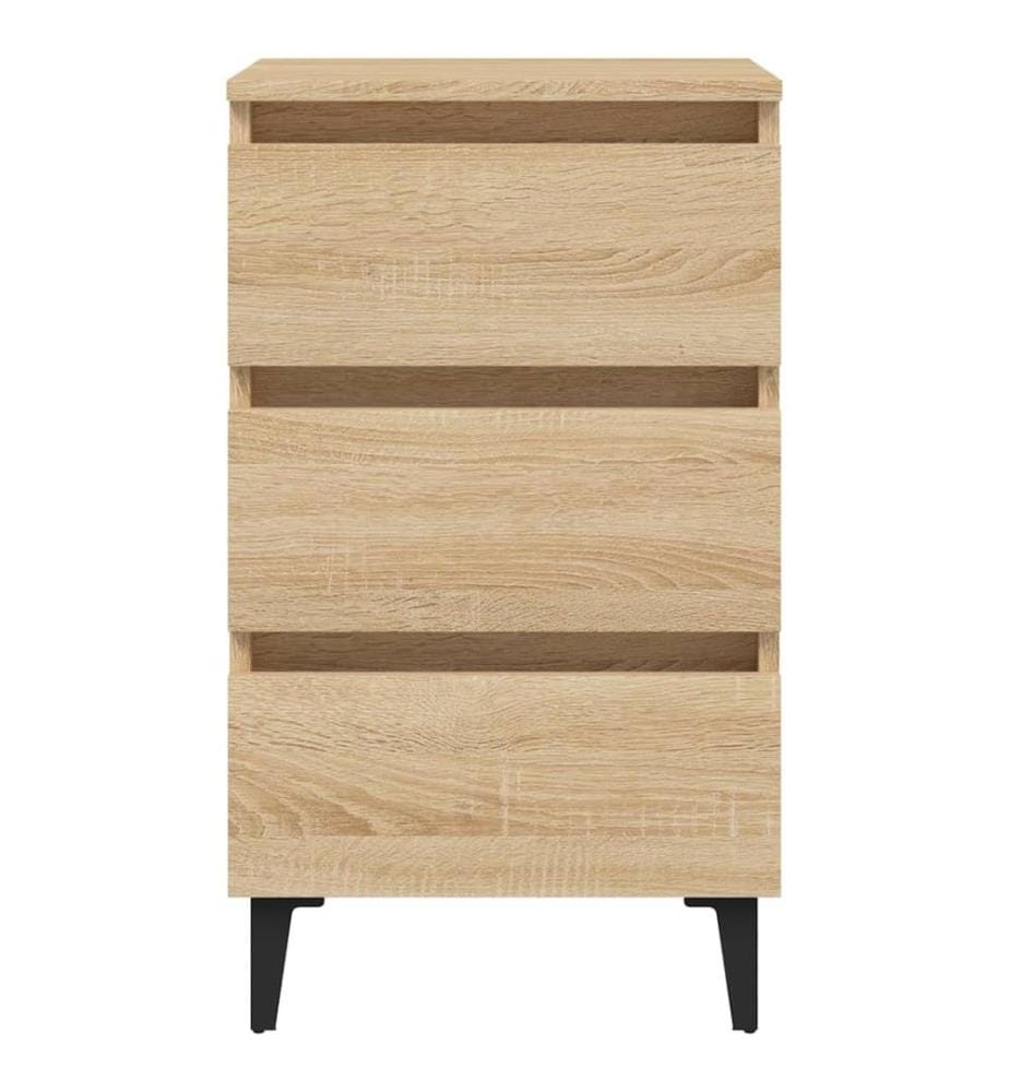 Table de chevet avec pieds en métal chêne sonoma 40x35x69 cm