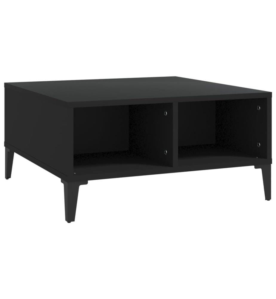 Table basse noir 60x60x30 cm bois d'ingénierie