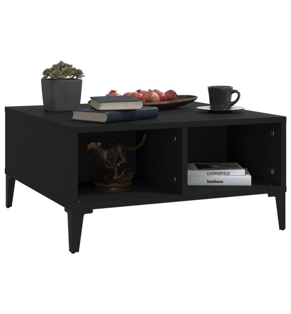 Table basse noir 60x60x30 cm bois d'ingénierie